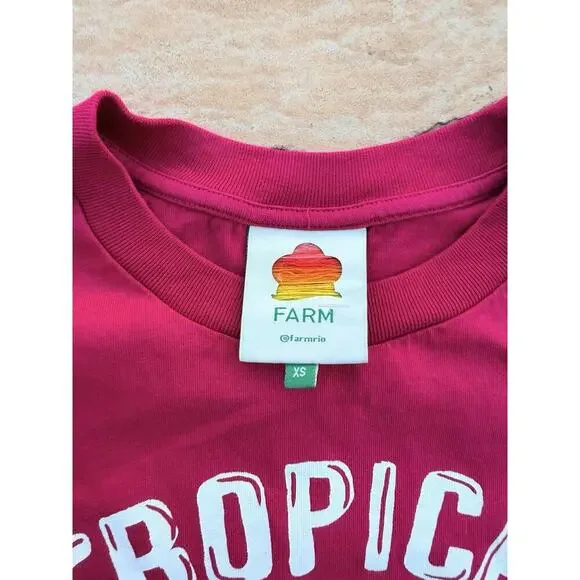 Farm Rio Tropical Tee XS Red Graphic Pullover Sleeveless Cotton Casual - Picture 2 of 3